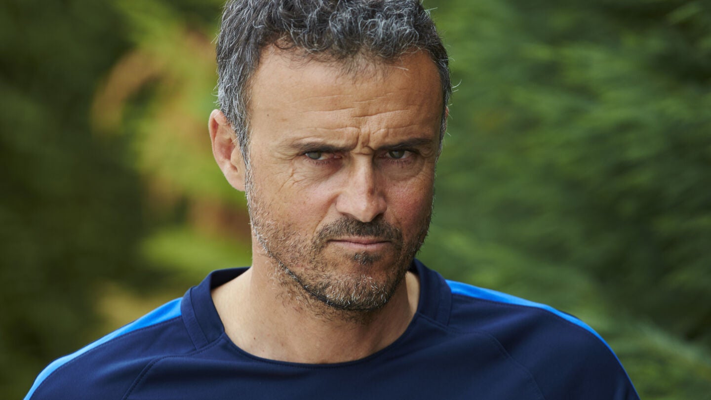 Luis Enrique, tras el entrenamiento del FC Barcelona