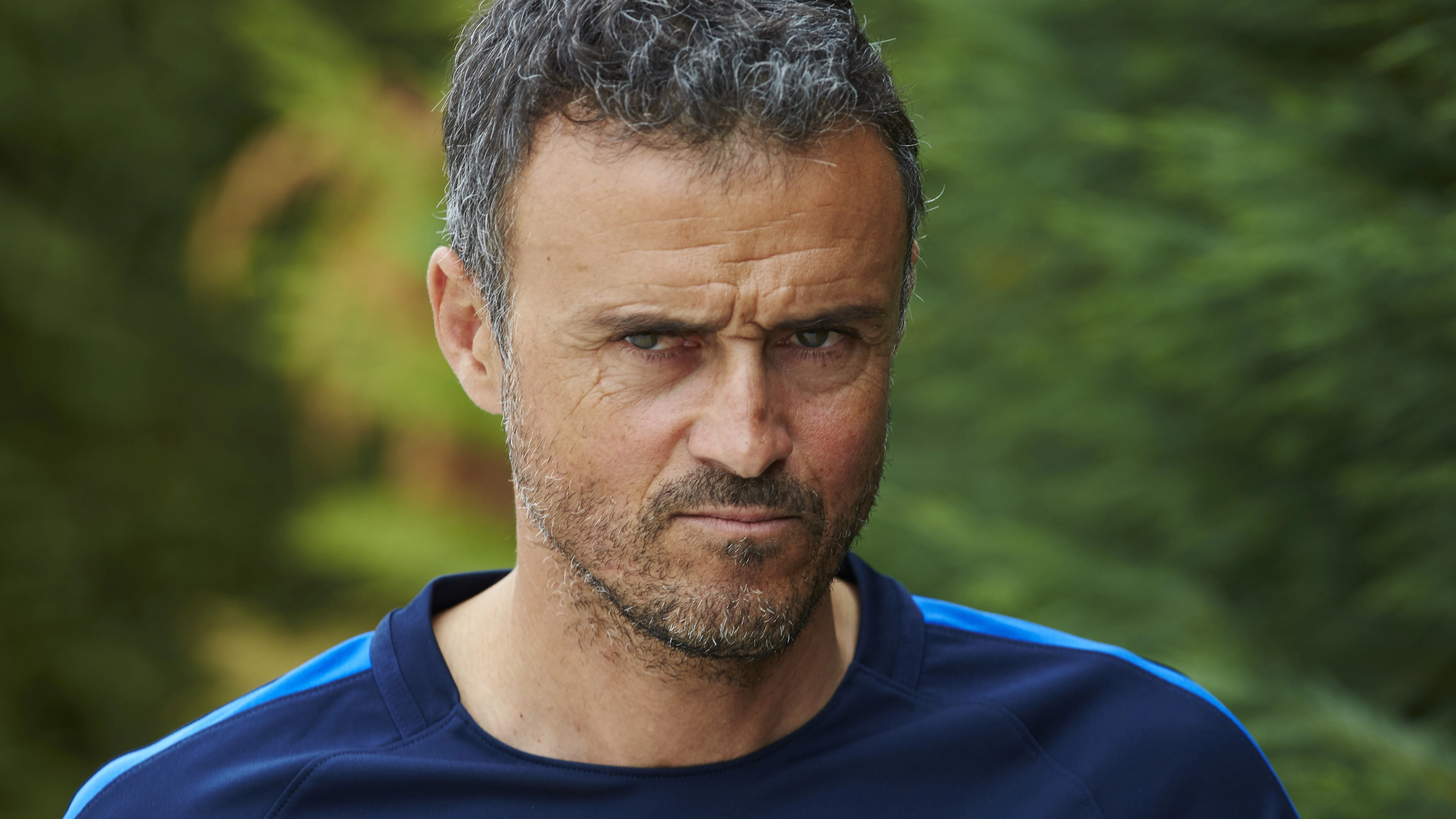 Luis Enrique, tras el entrenamiento del FC Barcelona