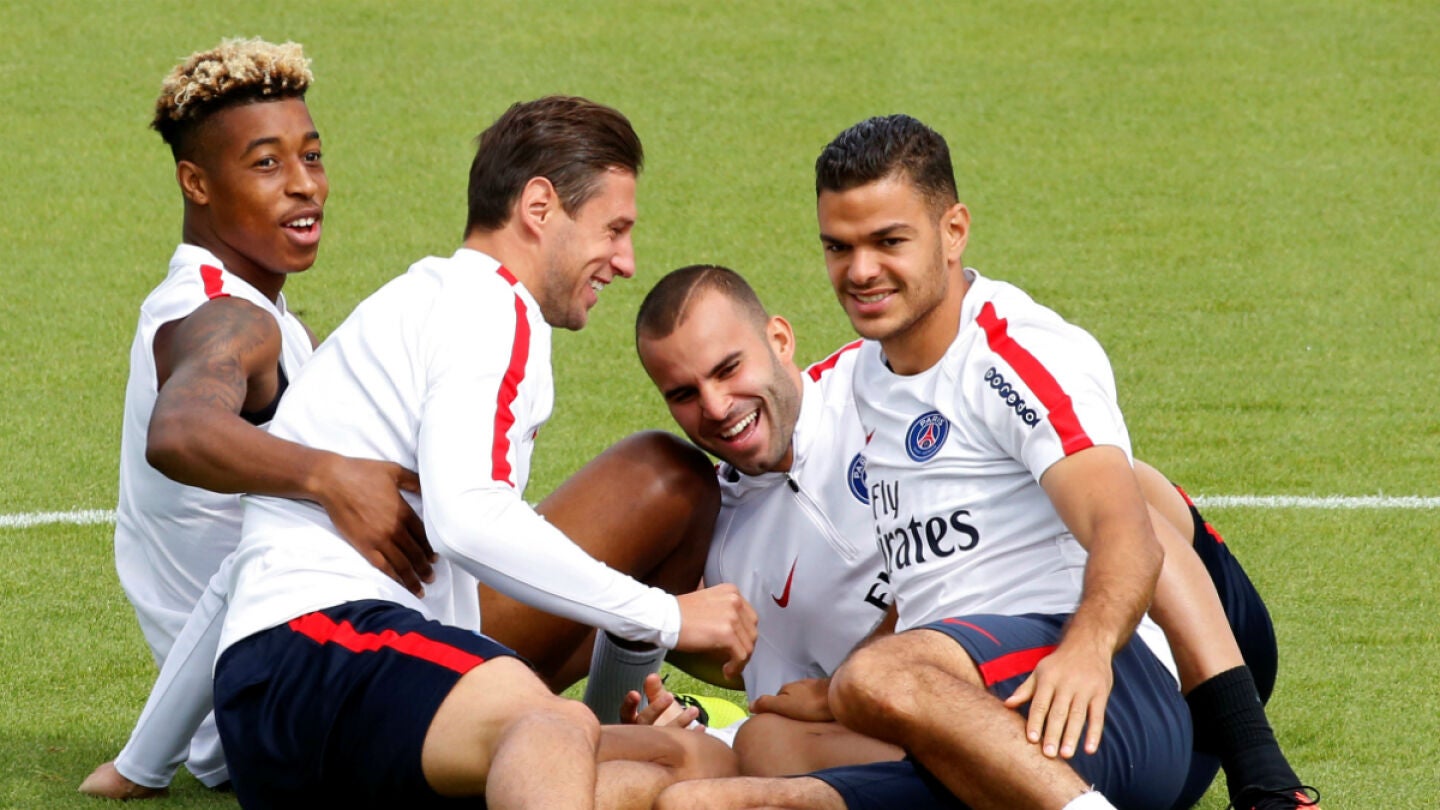 Jes&eacute;, en un entrenamiento del PSG