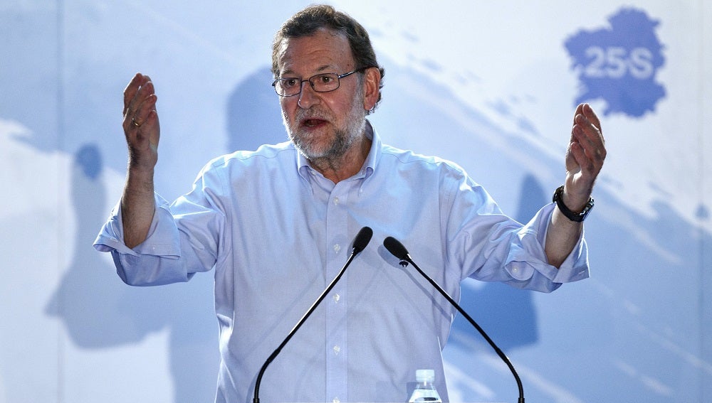Mariano Rajoy en un mitin en Galicia