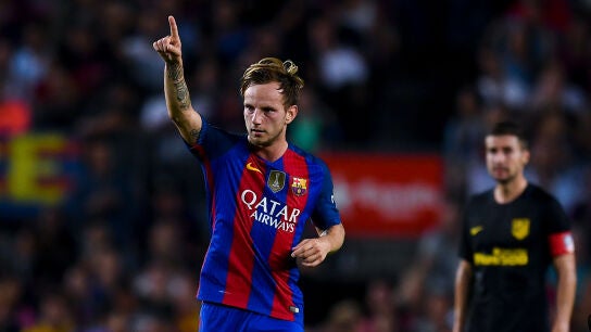 Ivan Rakitic celebra su gol contra el Atl&eacute;tico de Madrid