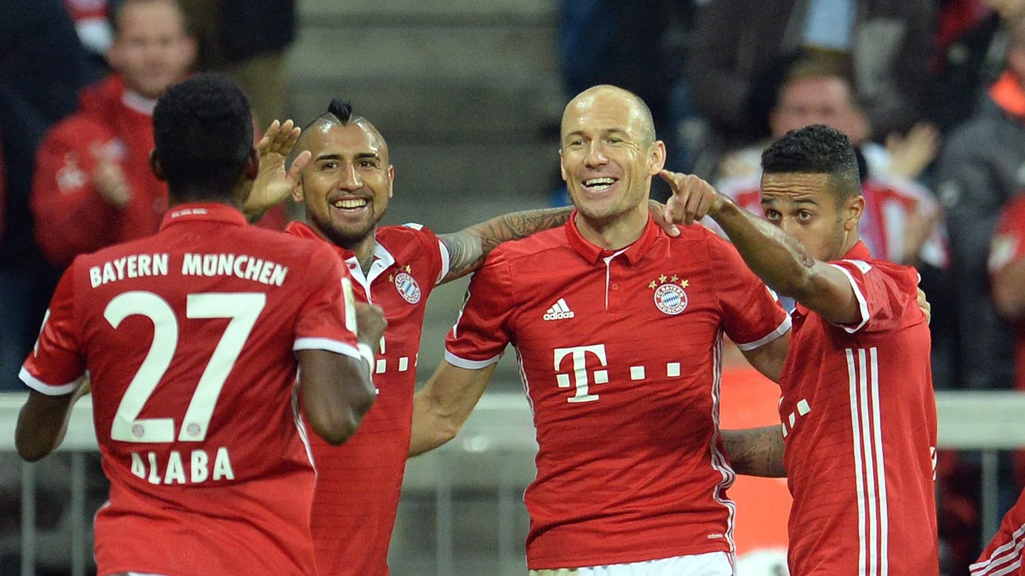 Robben festeja su gol ante el Hertha. Robben festeja su gol ante el Hertha.