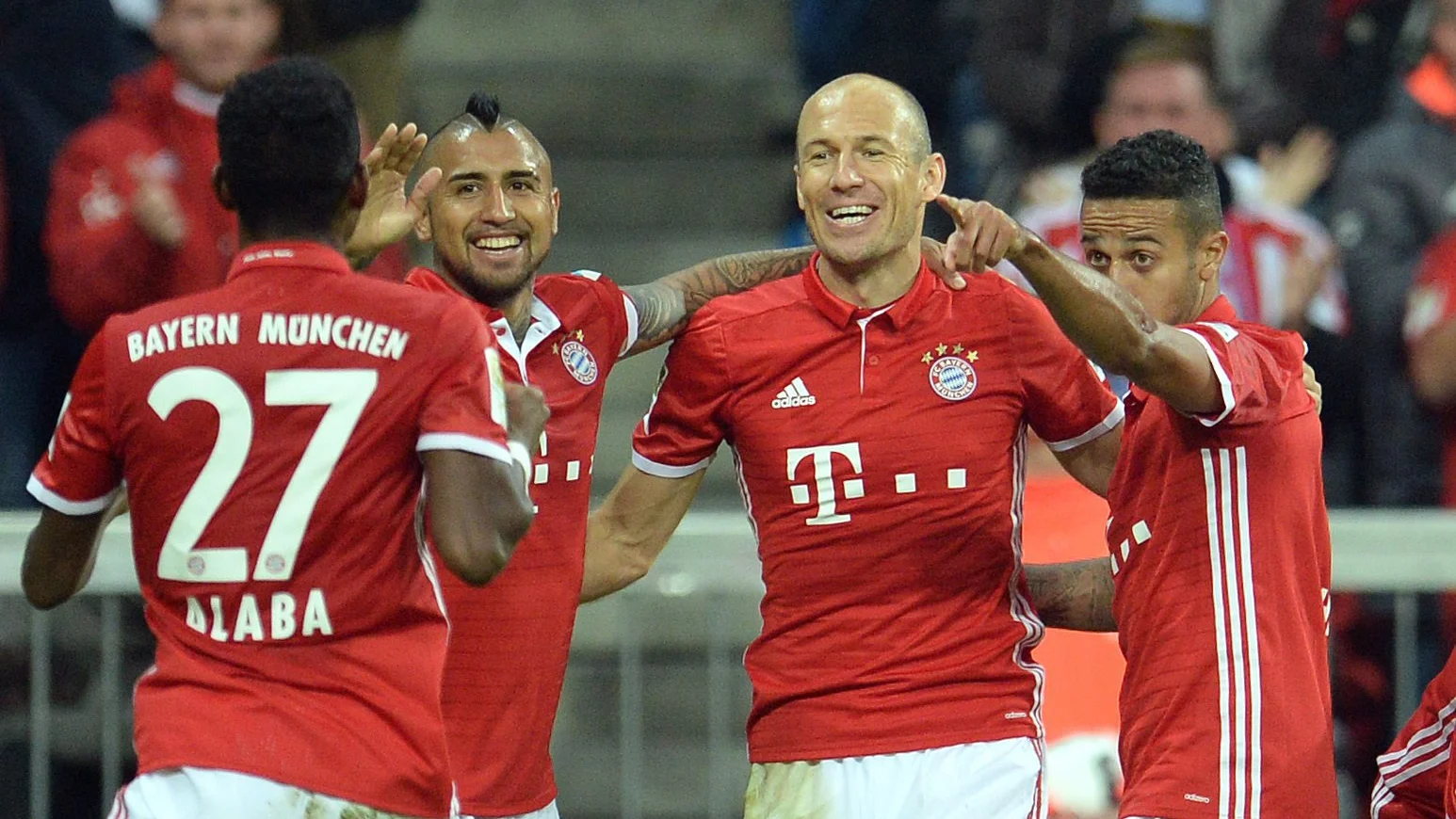 Robben festeja su gol ante el Hertha.