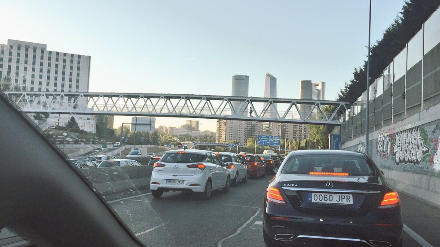 Atasco en Madrid durante el D&iacute;a sin Coches