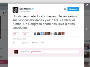 Tuit de Eduardo Madina Tuit de Eduardo Madina
