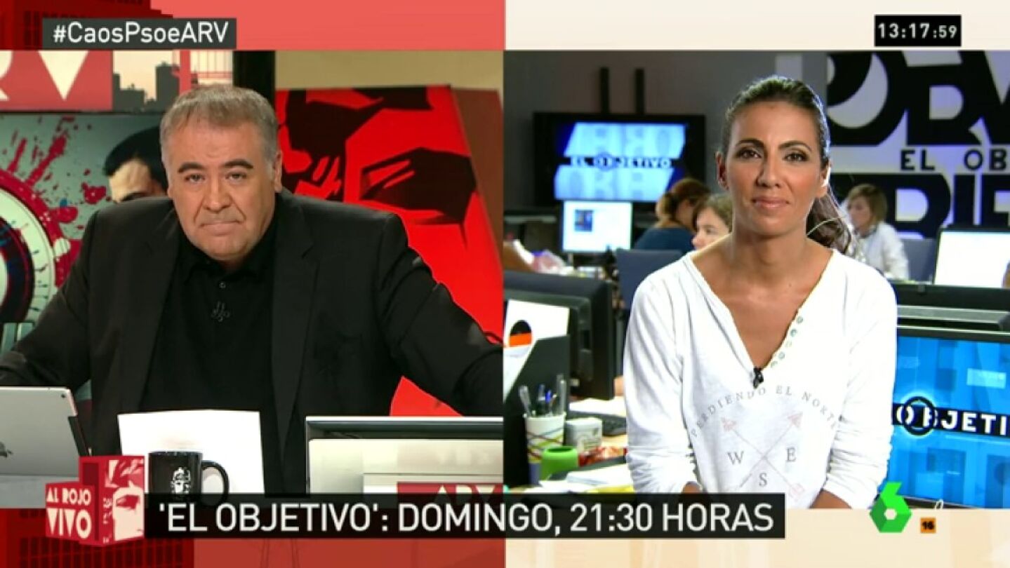 Ana Pastor, de El Objetivo: "Iceta, uno de los apoyos de S&aacute;nchez, dar&aacute; la cara. A D&iacute;az, Puig... no se les espera" 