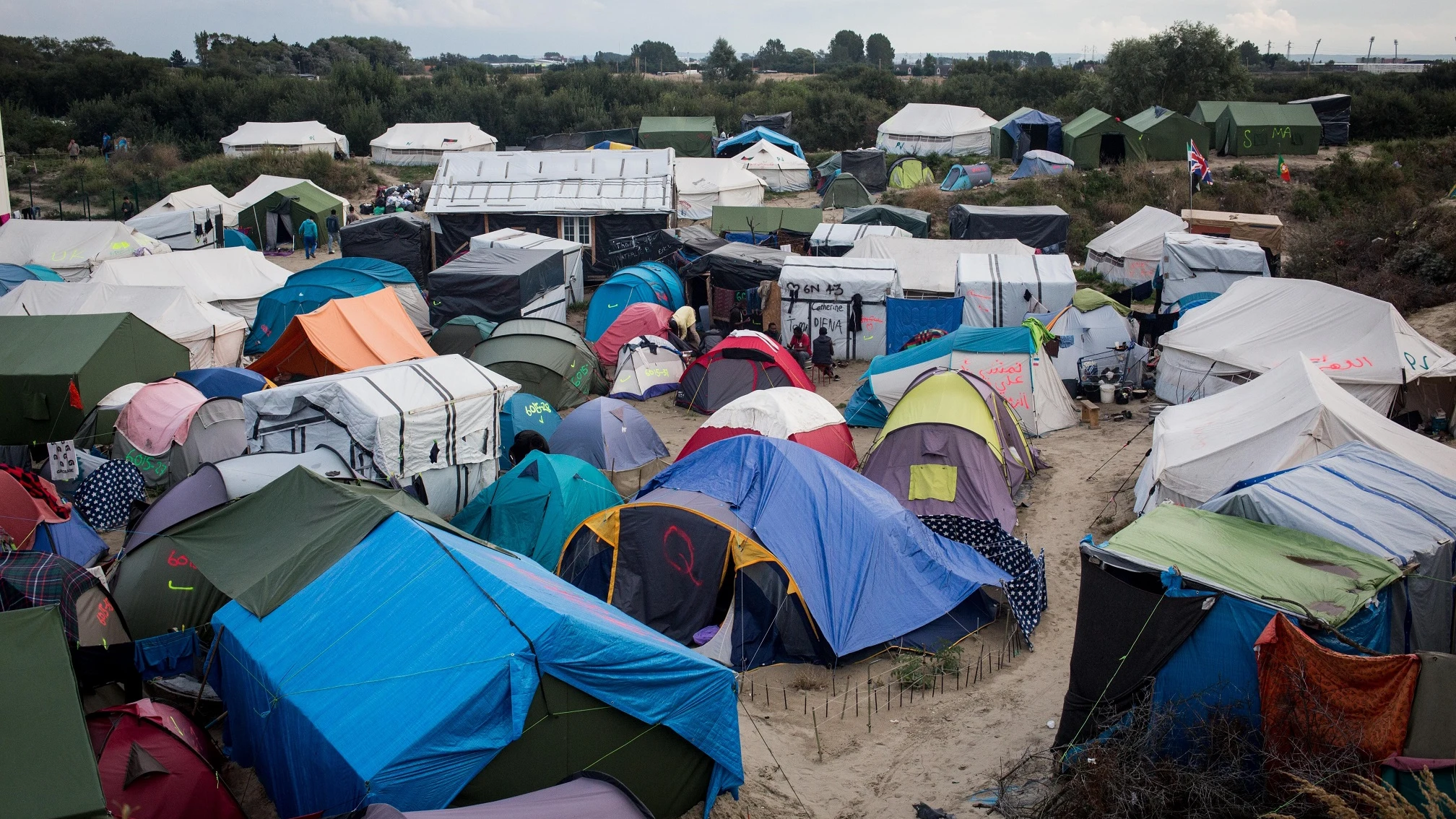 Campo de refugiados en Calais