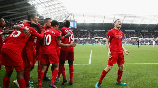 El Liverpool celebra un tanto El Liverpool celebra un tanto