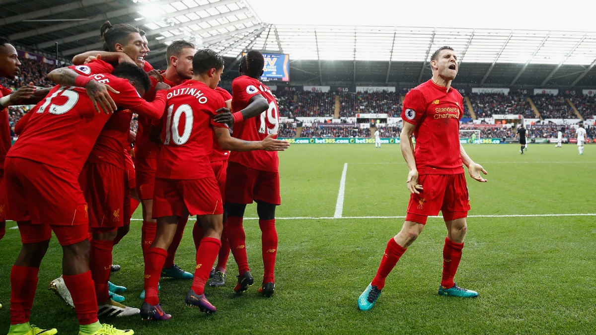 El Liverpool celebra un tanto El Liverpool celebra un tanto