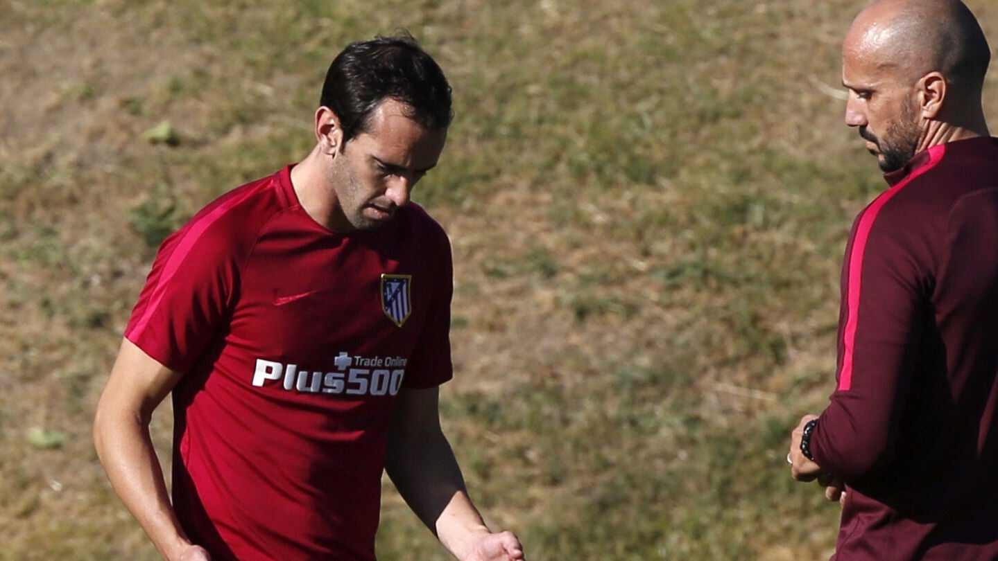 God&iacute;n se entrena con el Atl&eacute;tico