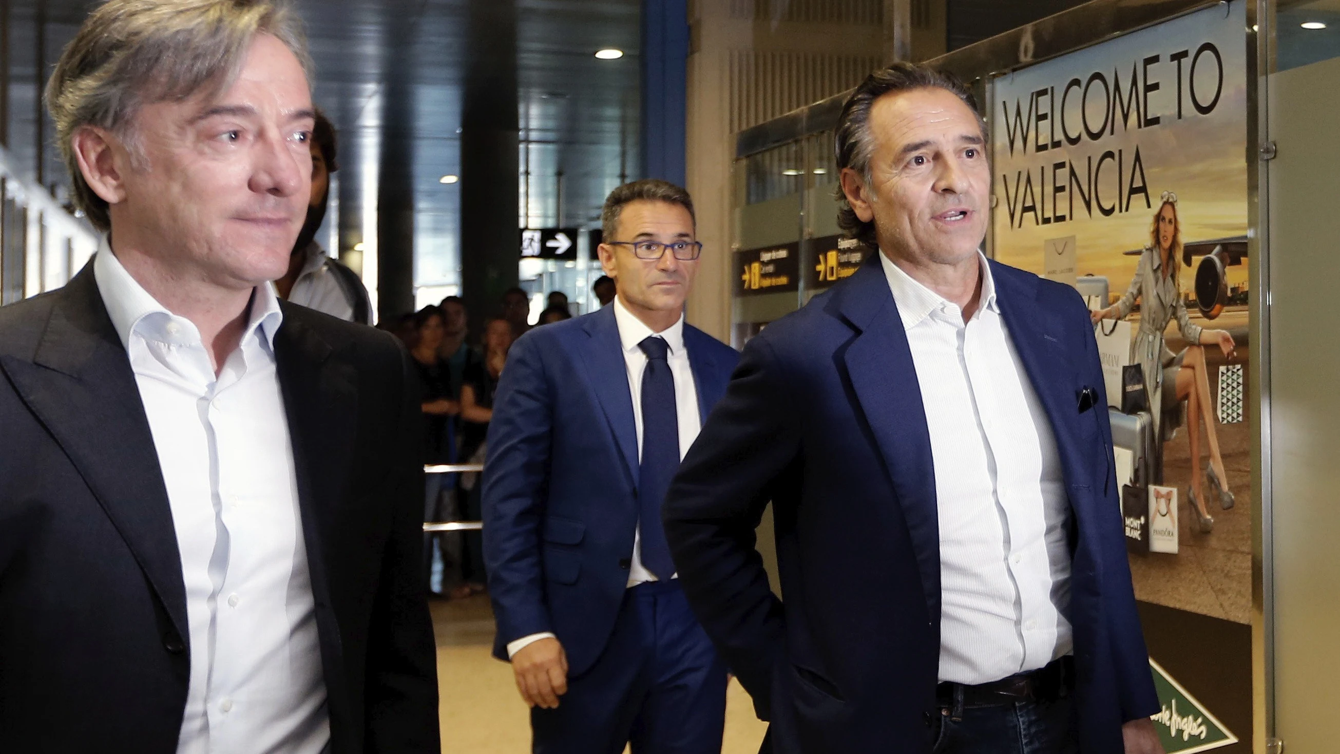 Prandelli, a su llegada a Valencia Prandelli, a su llegada a Valencia