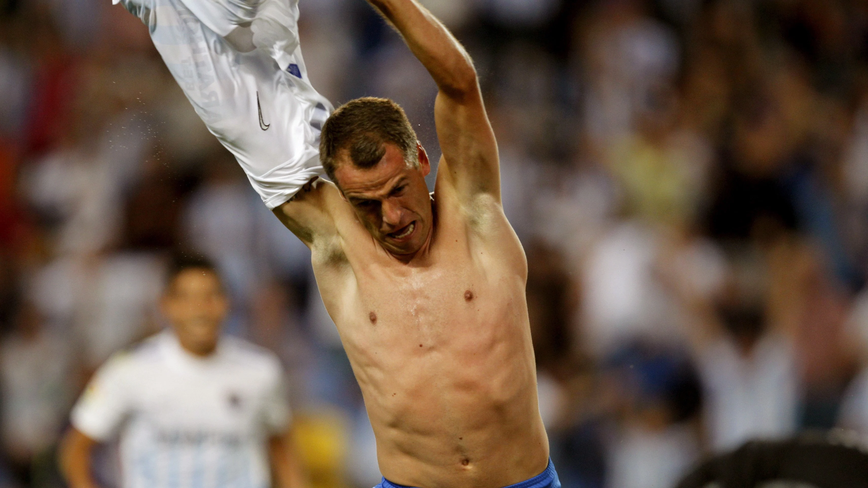 Duda celebra el 2-1 ante el Athletic