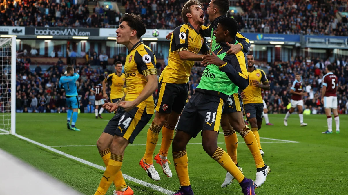 El Arsenal celebra un gol El Arsenal celebra un gol