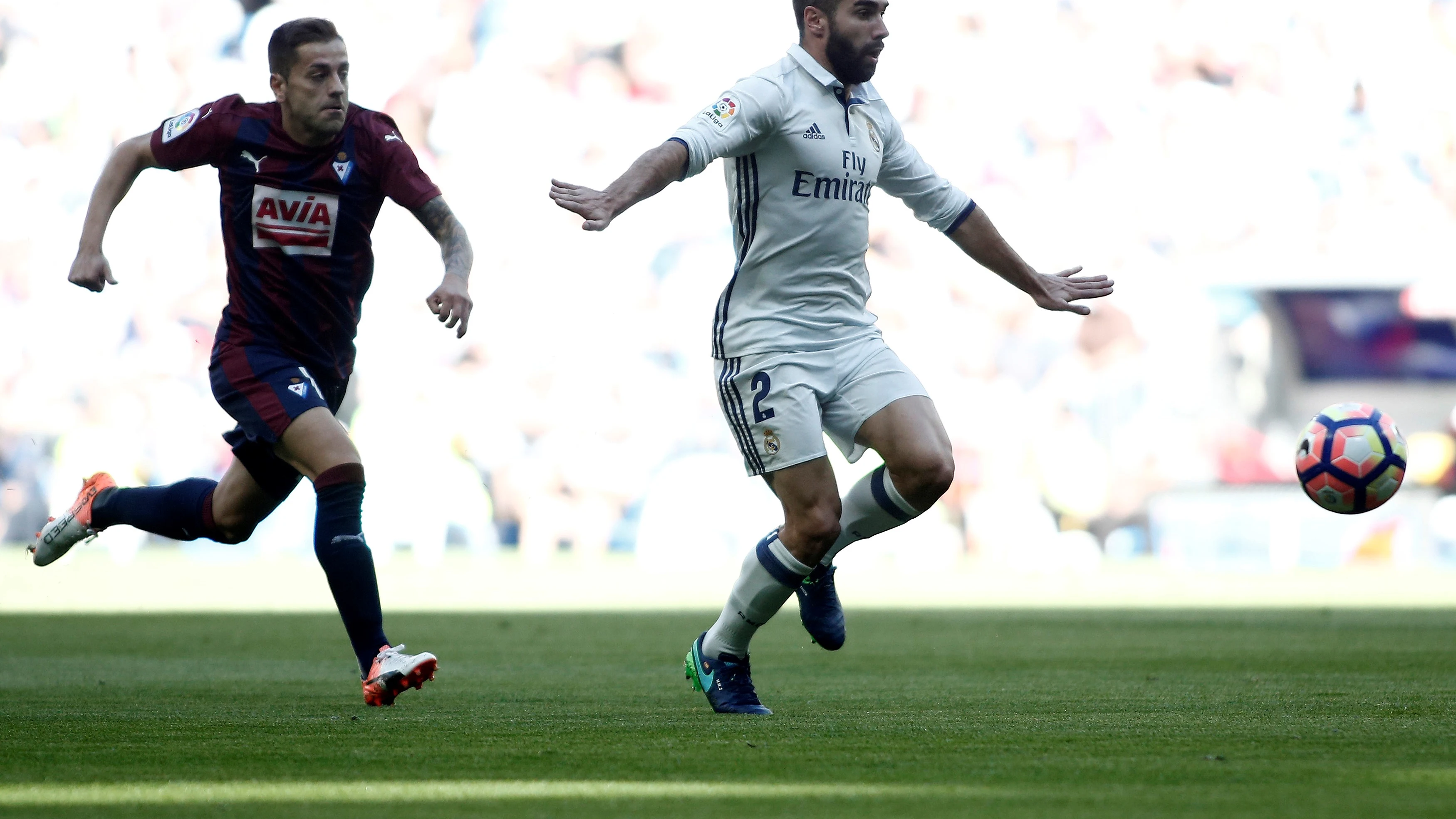 Dani Carvajal, durante el encuentro entre Real Madrid y Eibar