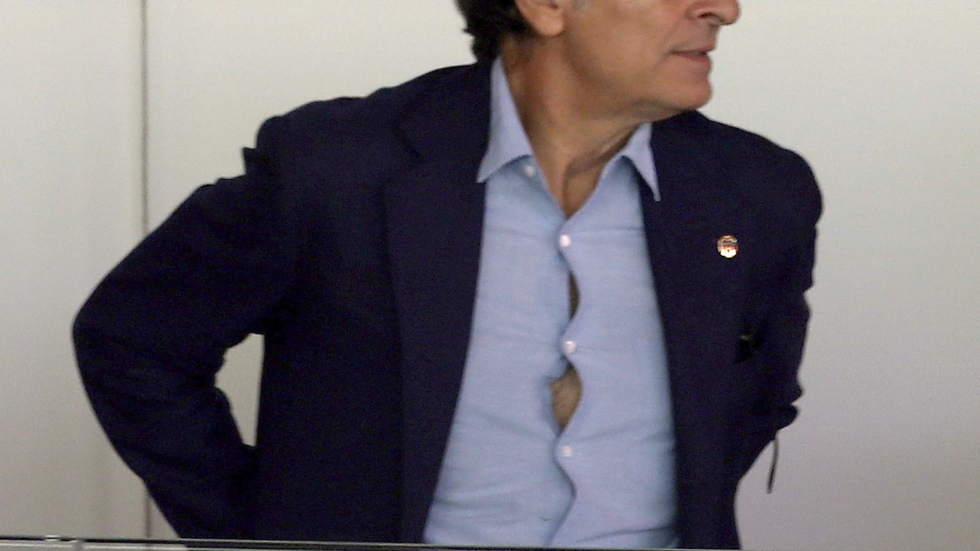Prandelli, en el palco de Mestalla Prandelli, en el palco de Mestalla