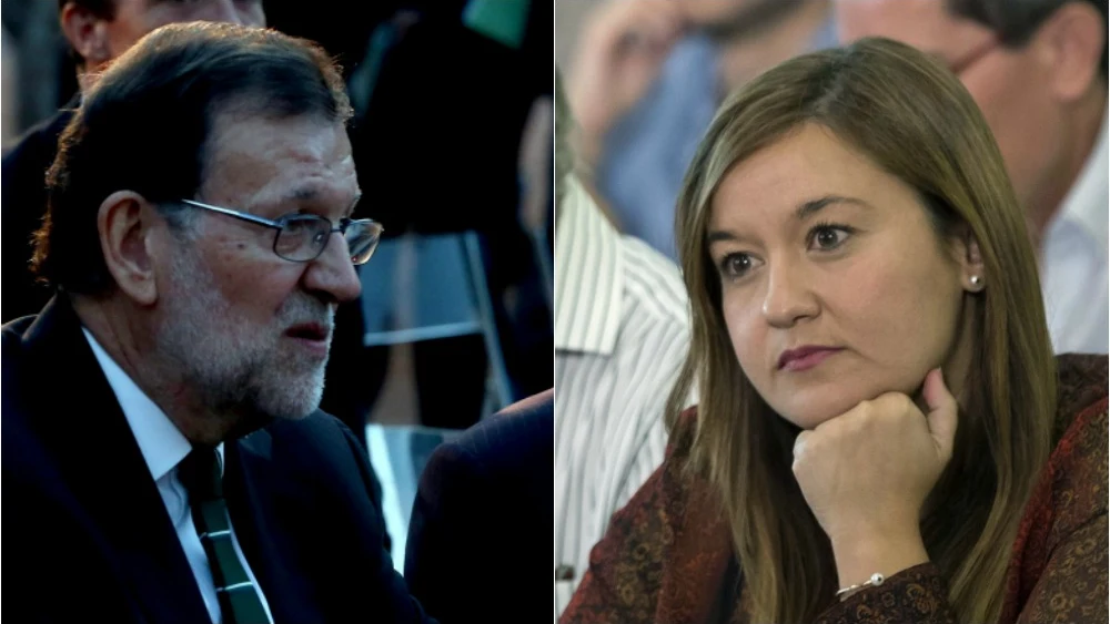 Mariano Rajoy, presidente en funciones, y Verónica Pérez, presidenta del Comité Federal del PSOE