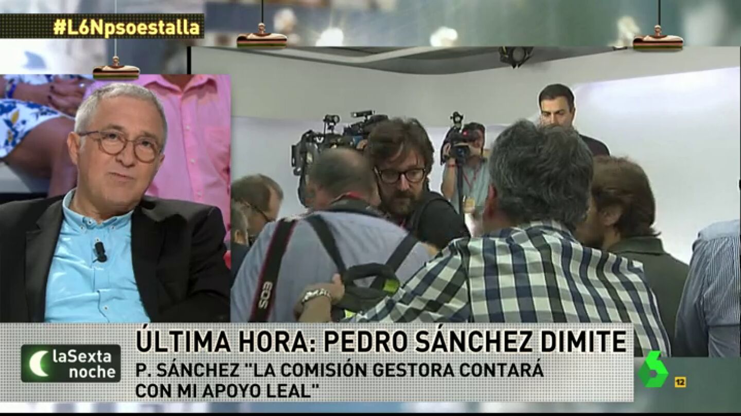 Frame 24.253351 de: Xavier Sard&agrave;: "No s&oacute;lo ha ca&iacute;do Pedro S&aacute;nchez. El PSOE se ha suicidado de una forma irreversible"