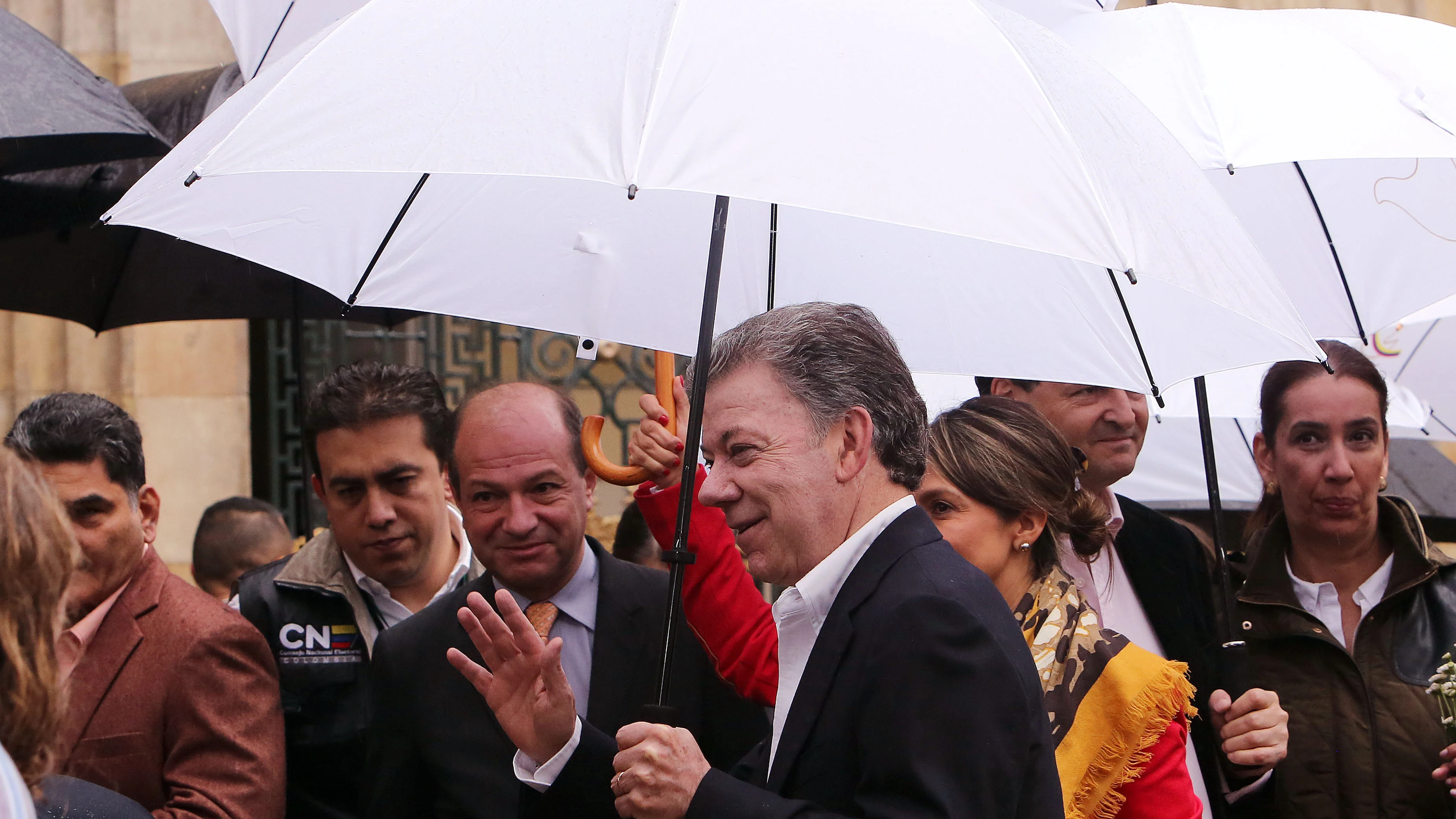 El presidente de Colombia Juan Manuel Santos antes de la votación