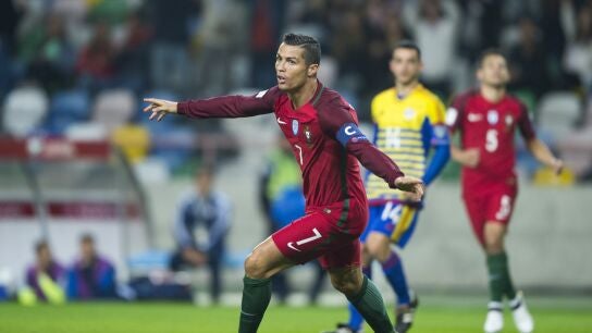 Cristiano Ronaldo celebra uno de sus goles con Portugal