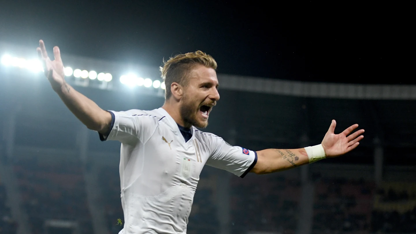 El italiano Ciro Immobile, celebrando el 2-3 ante Macedonia El italiano Ciro Immobile, celebrando el 2-3 ante Macedonia