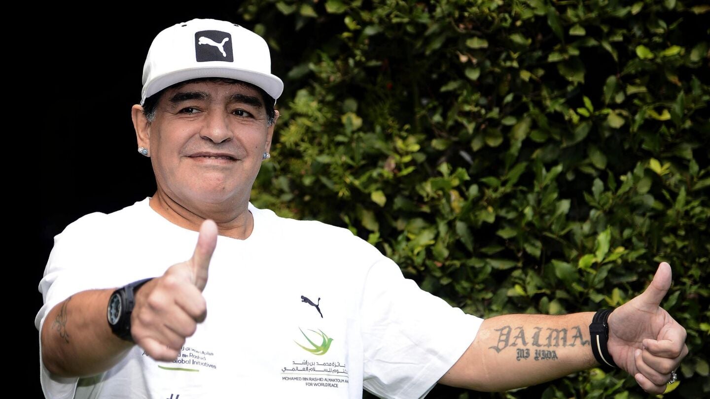 Maradona, en un acto en Italia