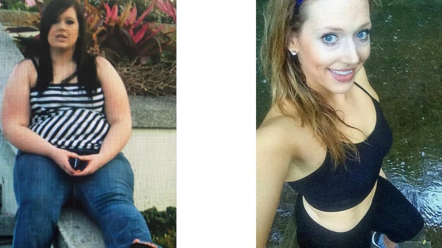 Emma antes y después de adelgazar