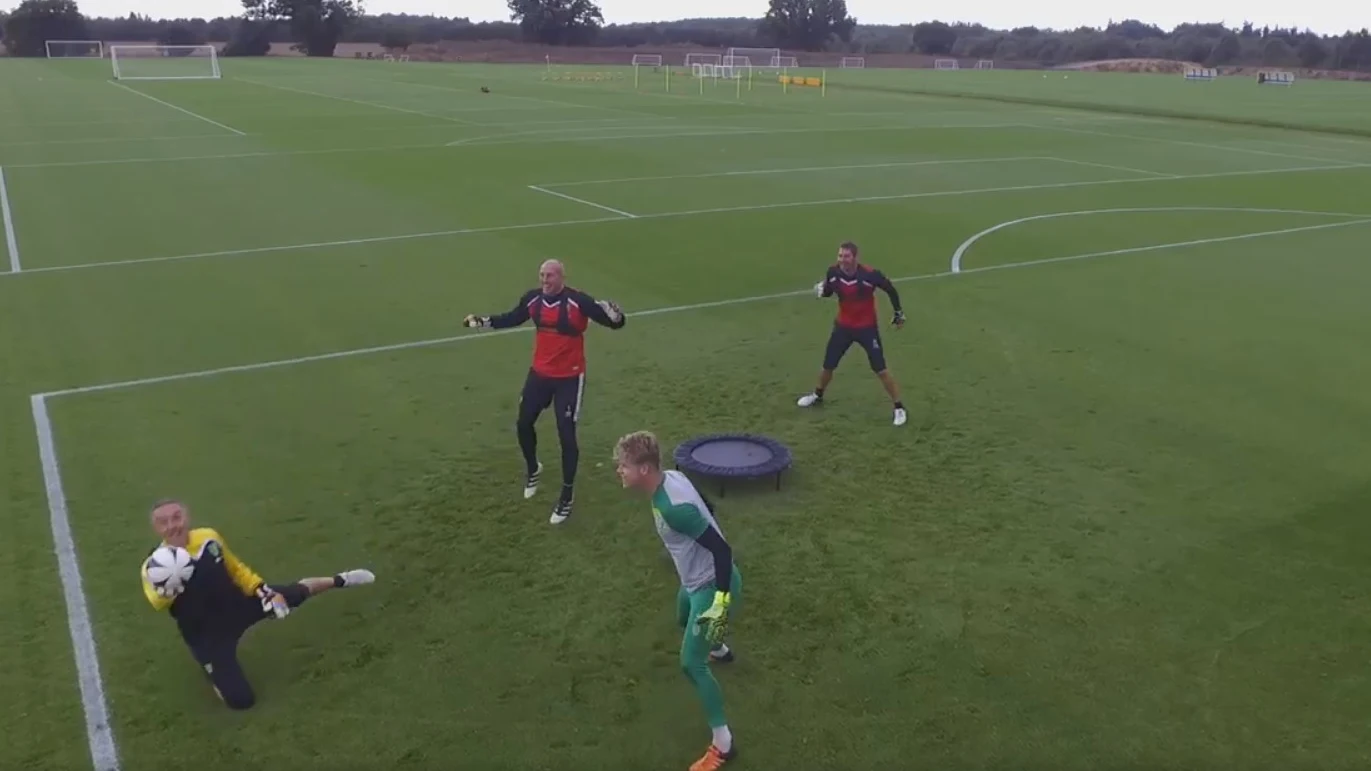 El original entrenamientos de unos porteros en la Premier League El original entrenamientos de unos porteros en la Premier League