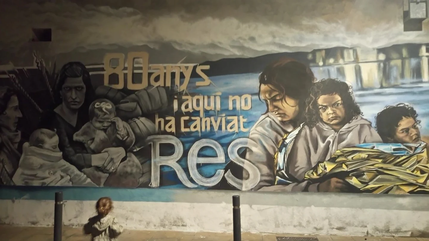 El mural de El Prat que ha sido denunciado El mural de El Prat que ha sido denunciado
