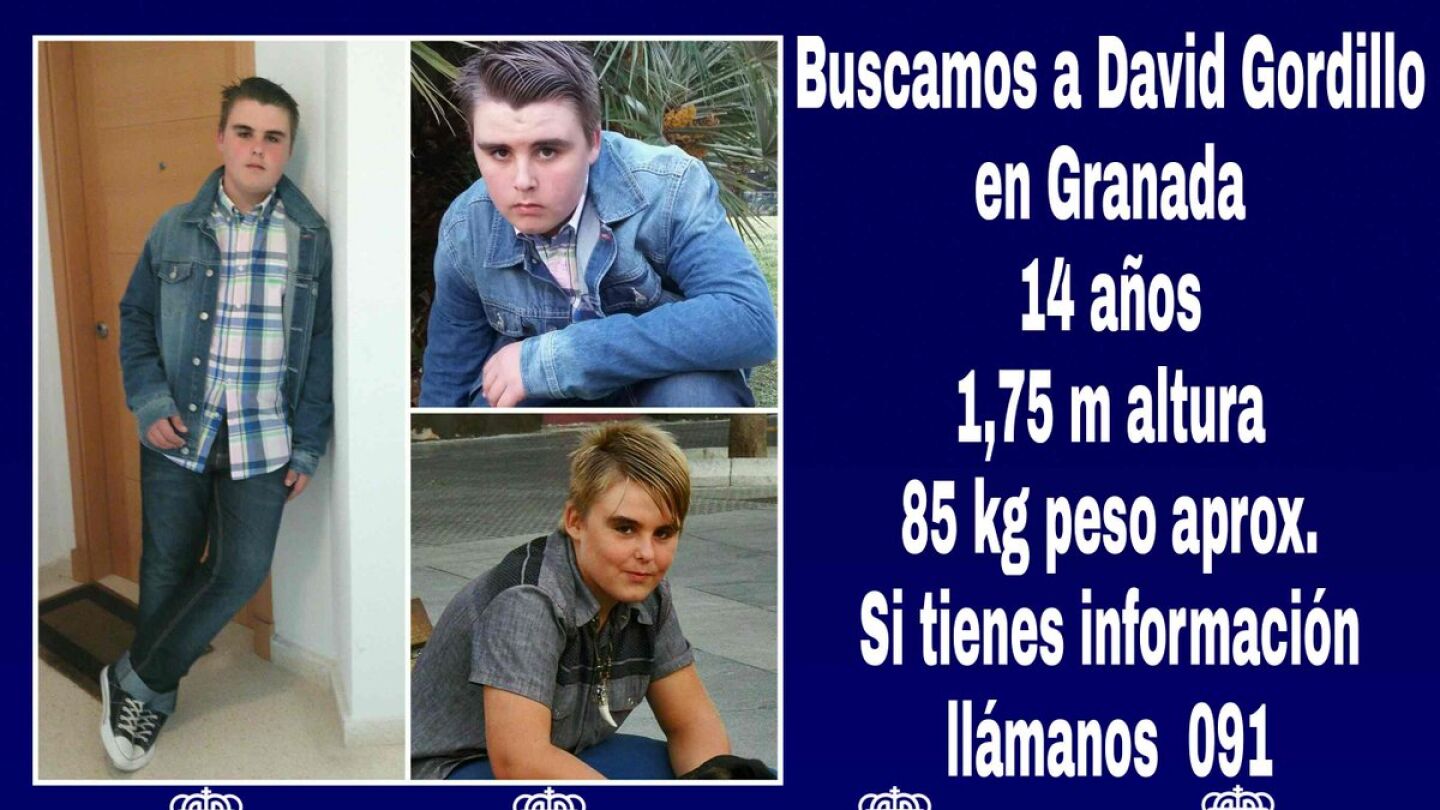 David Gordillo, ni&ntilde;o de 14 a&ntilde;os desaparecido
