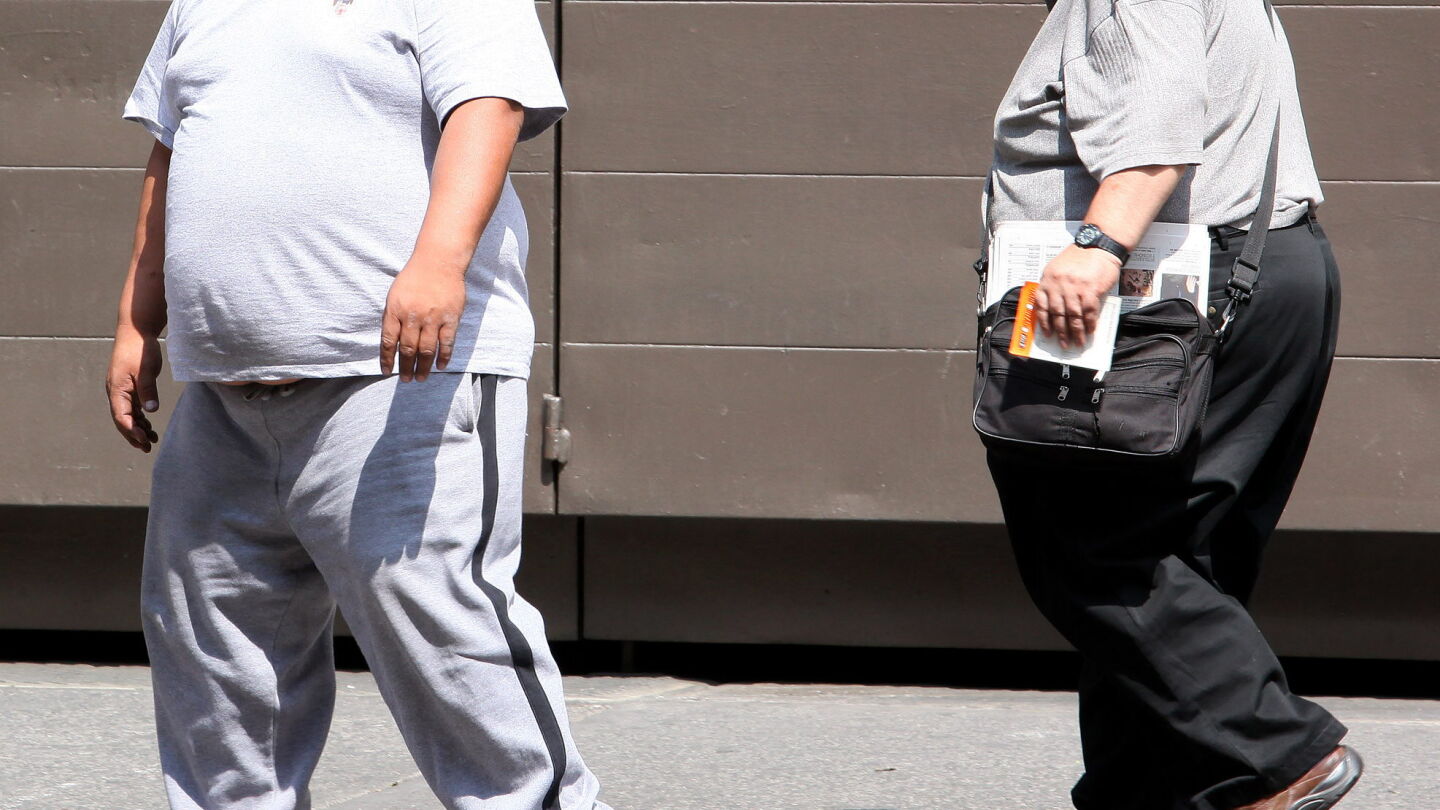 Dos hombres con obesidad