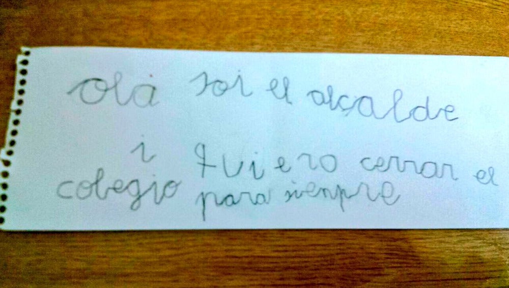 Carta de un niño de seis años a su profesora
