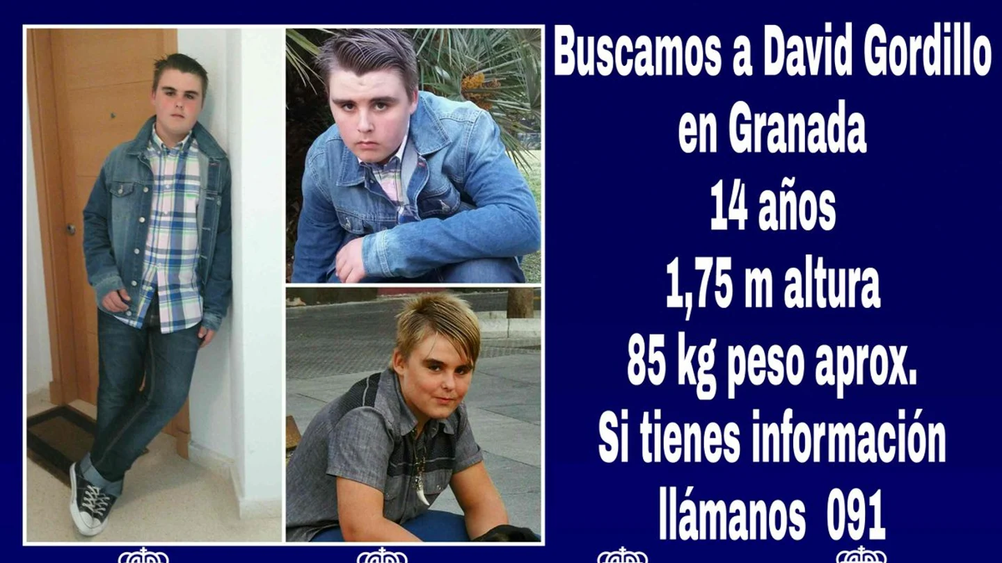 Imagen de David Gordillo, desaparecido en Granada Imagen de David Gordillo, desaparecido en Granada