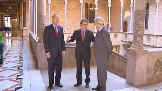 FOTO CAMPS FABRA Y VALCARCEL CAMPS FABRA Y VALCARCEL REUNION EN LA GENERALITAT DE CATALUÑA