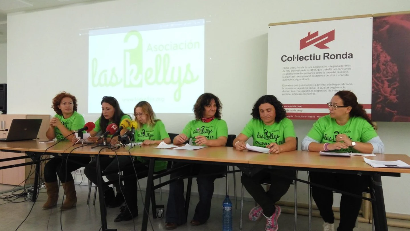 'Las Kellys', durante una rueda de prensa 'Las Kellys', durante una rueda de prensa