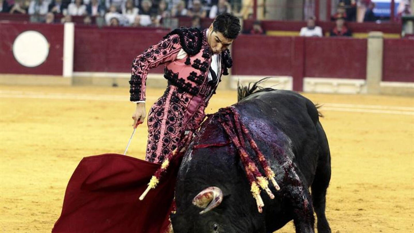 Cayetano rivera, durante la corrida en Zaragoza