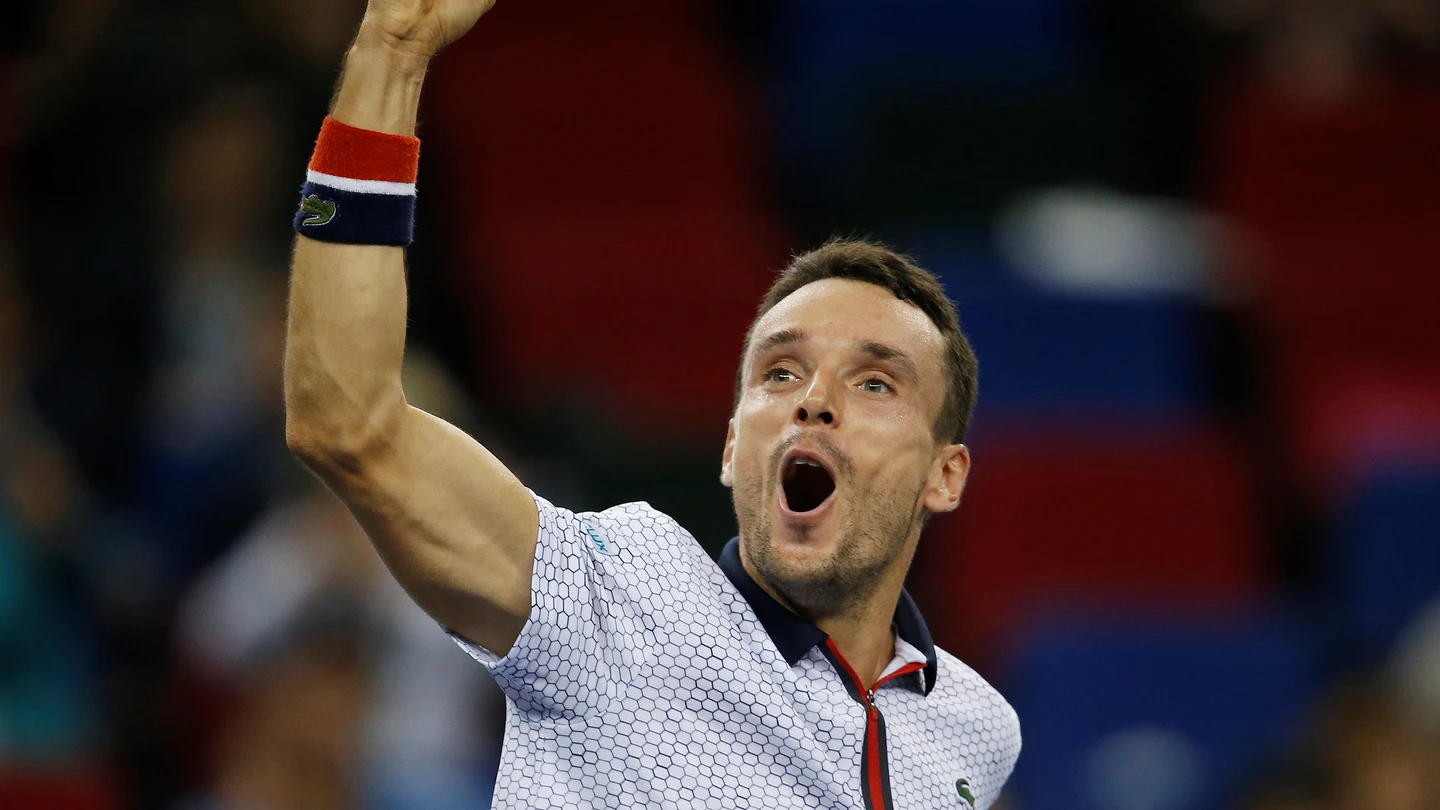 El tenista español Roberto Bautista celebra el triunfo El tenista español Roberto Bautista celebra el triunfo