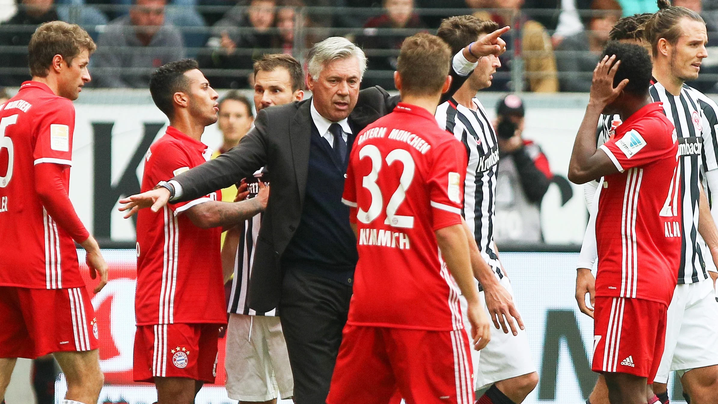 Carlo Ancelotti, durante el partido entre Eintracht y Bayern