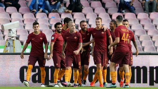 La Roma celebra un gol La Roma celebra un gol