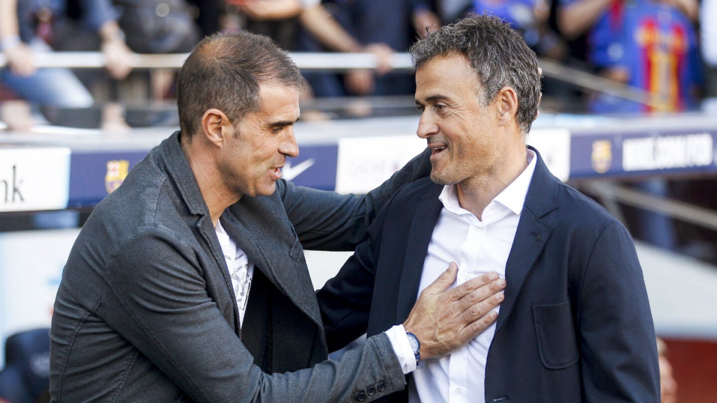 Luis Enrique saluda a Garitano