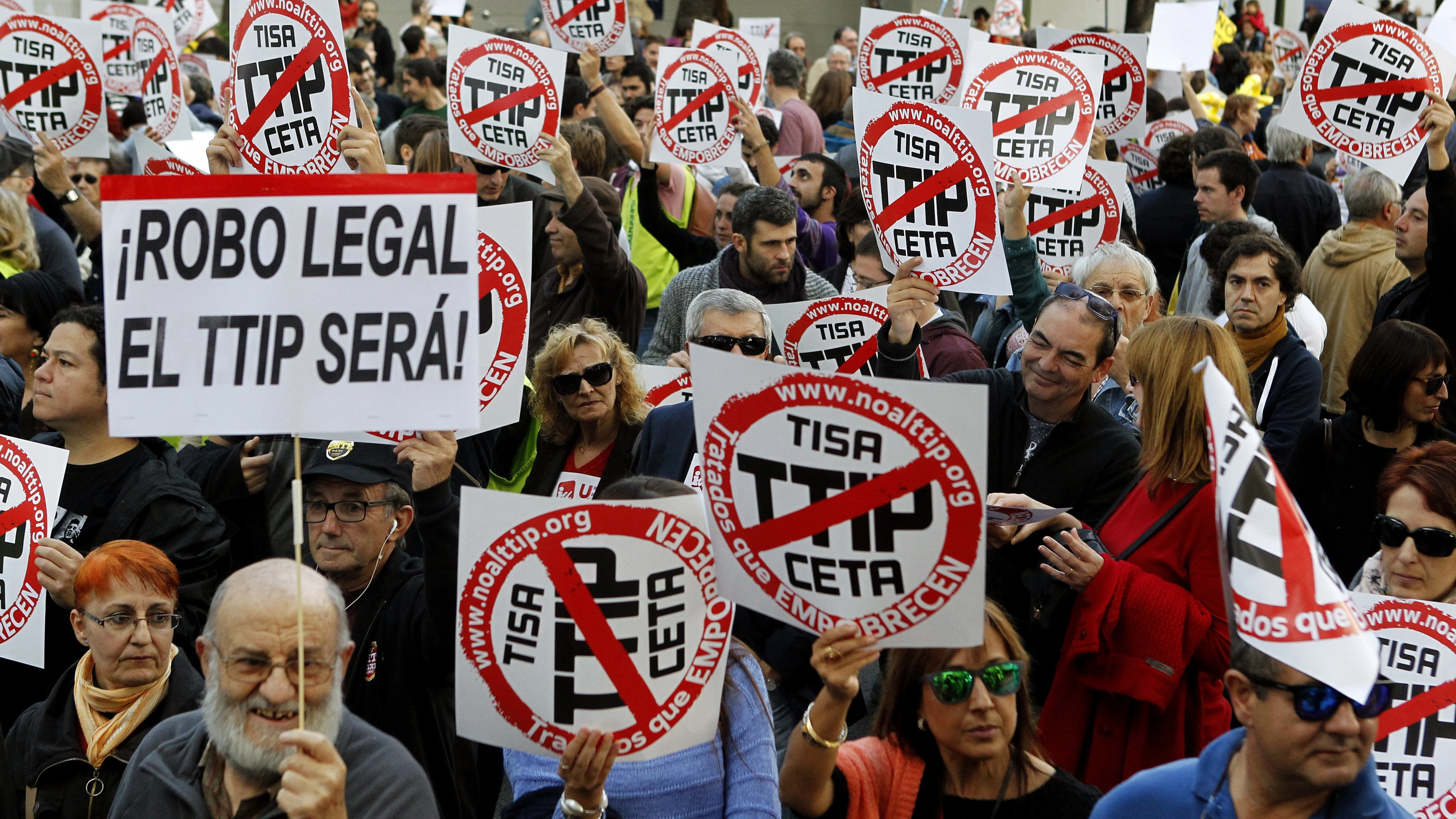 20.000 personas se manifiestan en Madrid contra los tratados de libre comercio