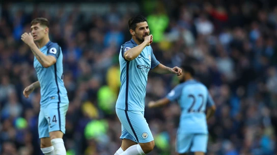 Nolito celebra un gol con el Manchester City Nolito celebra un gol con el Manchester City