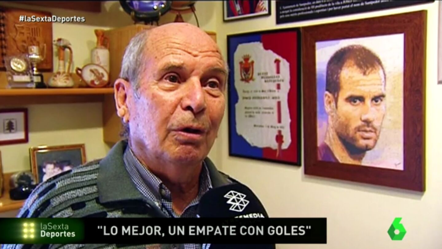 El padre de Guardiola apuesta por un partido acabe en empate con goles