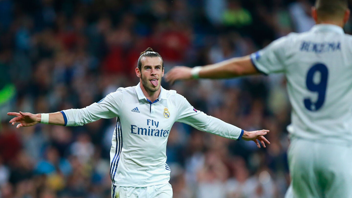 Gareth Bale celebra su gol ante el Legia de Varsovia 
