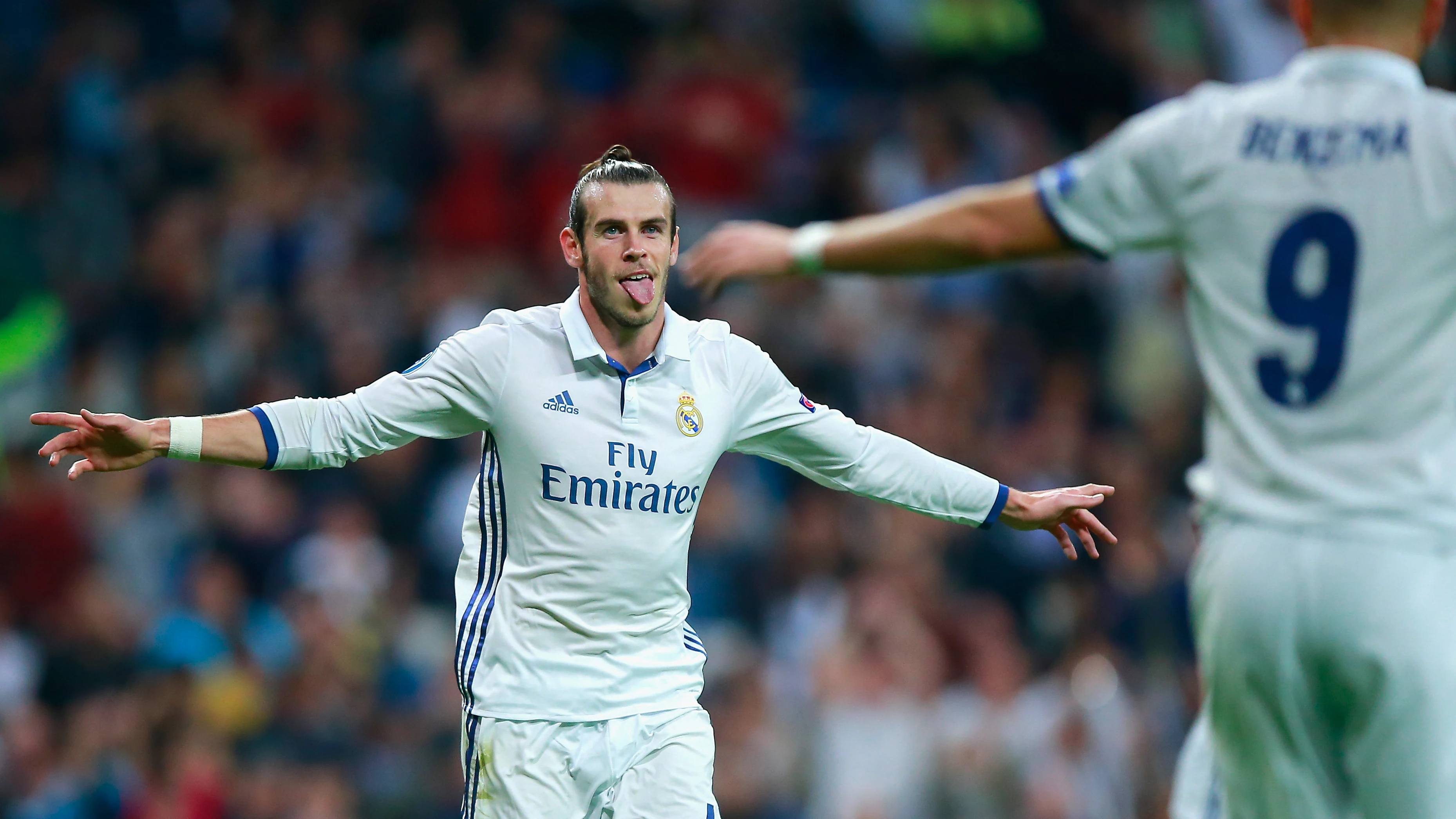 Gareth Bale celebra su gol ante el Legia de Varsovia 