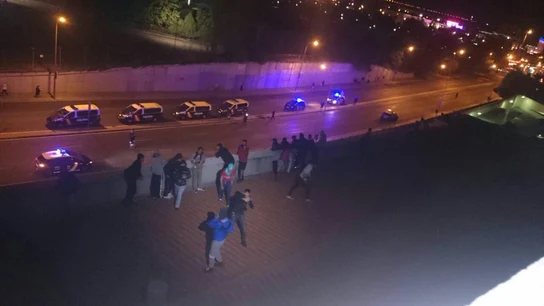 Imagen del motín en la azotea del CIE de Aluche Imagen del motín en la azotea del CIE de Aluche