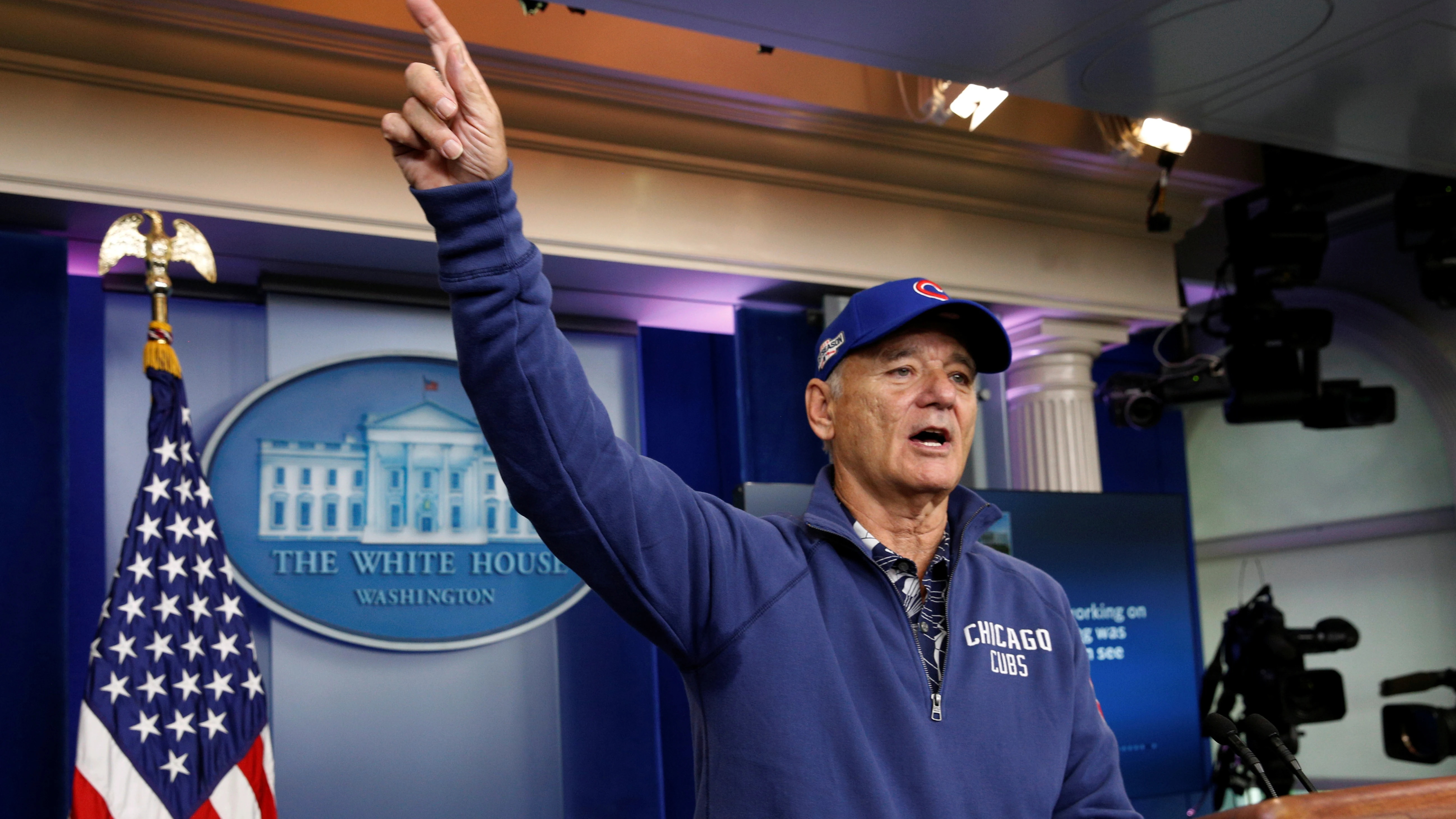 Bill Murray, en la sala de prensa de la Casa Blanca