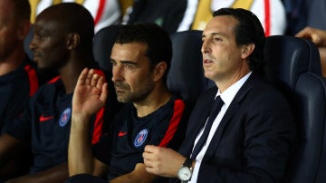 Unai Emery, en el banquillo del Paris Saint-Germain