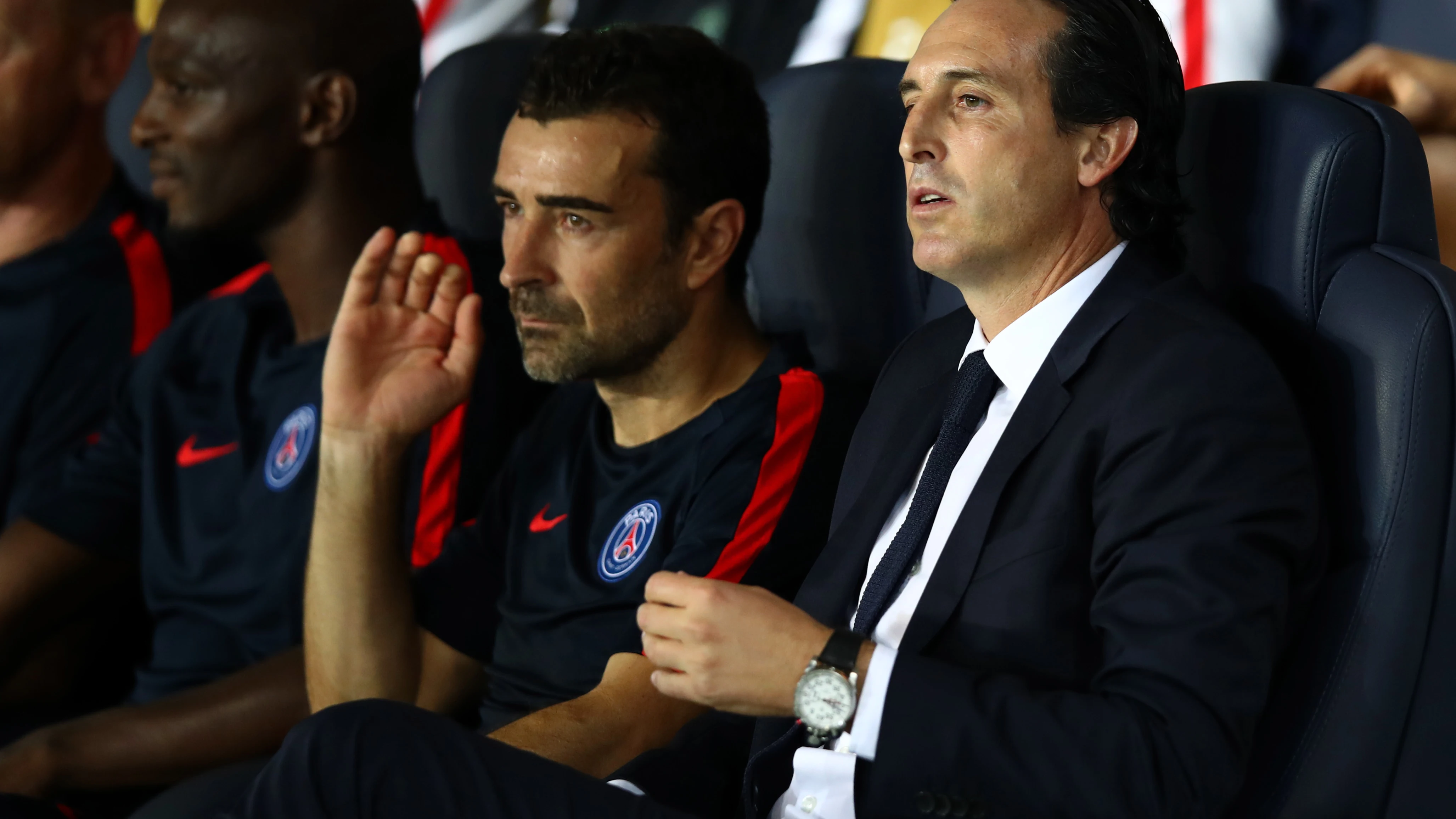 Unai Emery, en el banquillo del Paris Saint-Germain