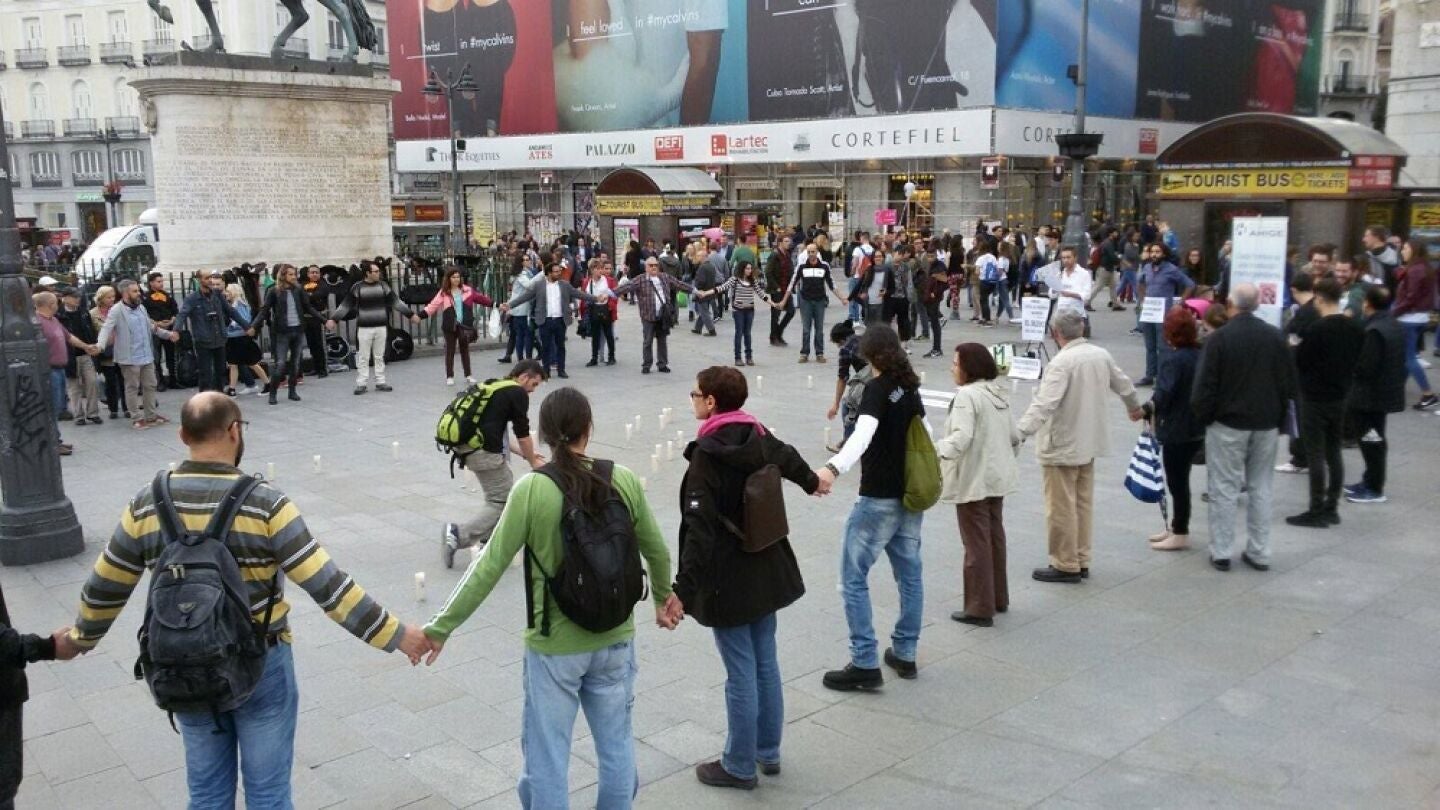 Concentraci&oacute;n en la Puerta del Sol