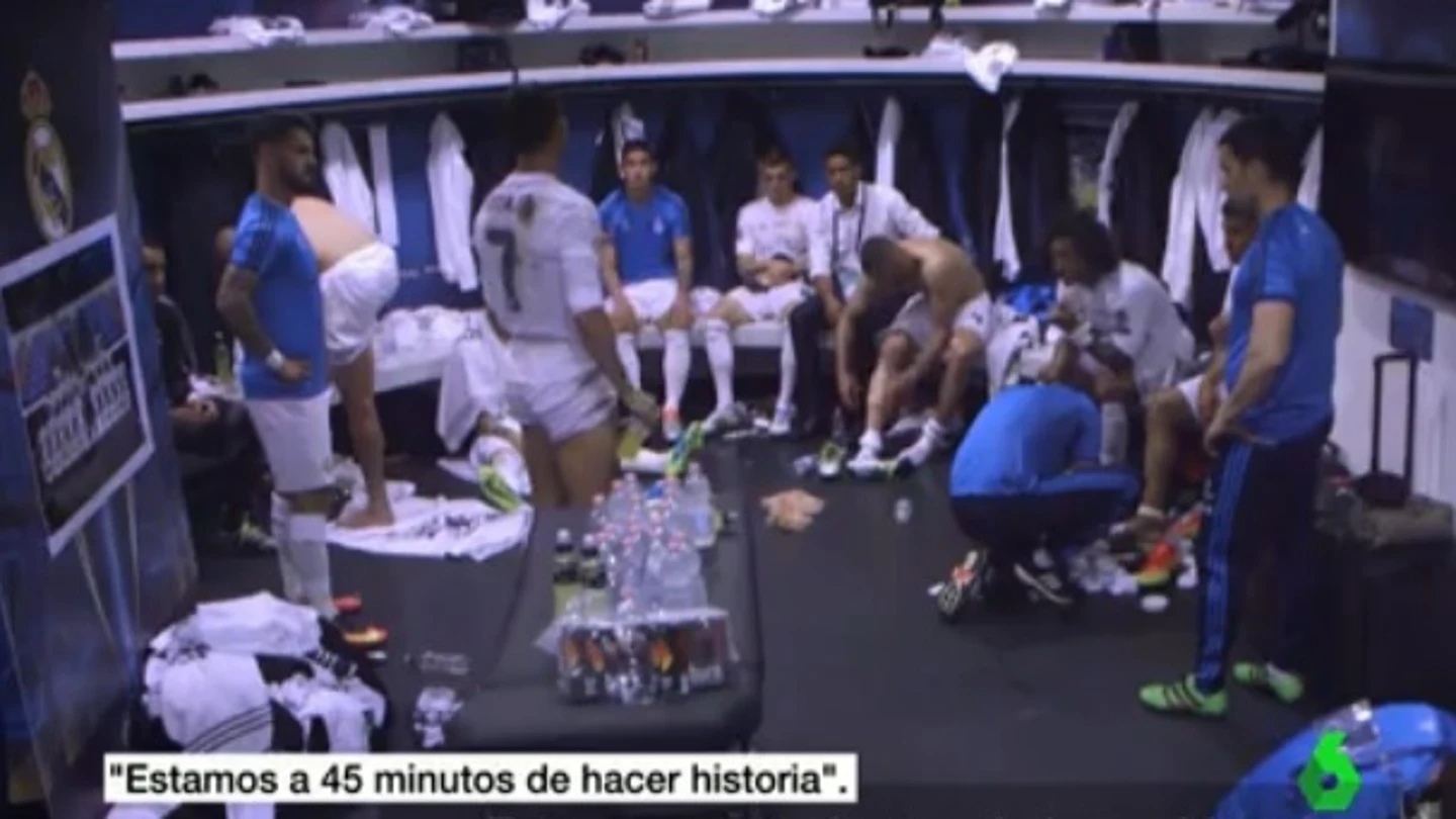 Charla de Cristiano en el vestuario de San Siro Charla de Cristiano en el vestuario de San Siro